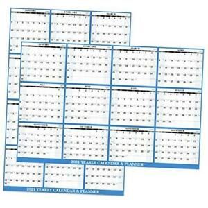 2021 Yearly Wall Calendar - 2021 Dry Erase Calendar with Julian Date, Jan. -