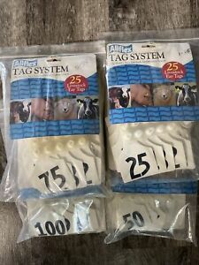 Allflex Maxi 100 Numbered Cattle Ear Tags White 1-100