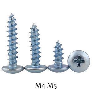 M4 M5 Phillips Pan Head Sheet Metal Screws Self Tapping All Lengths Zinc-plated