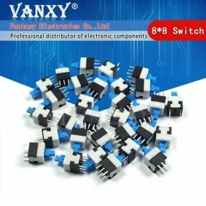 20PCS 8X8 8*8 mm 6Pin Push Tactile  Switch Self lock / Off button Latching switc