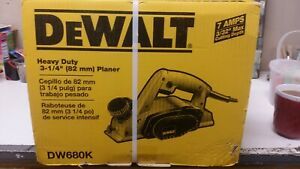 New In Box DeWalt 3-1/4&#034; HEAVY DUTY Planer DW680 With Hard Case. 7 Amps. 3/32&#034;.