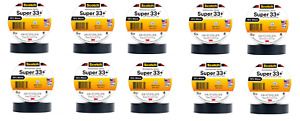 10 x Scotch® Super 33+™ Vinyl Electrical Tape, 3/4 in x 76 ft, Black ( 10 pack)