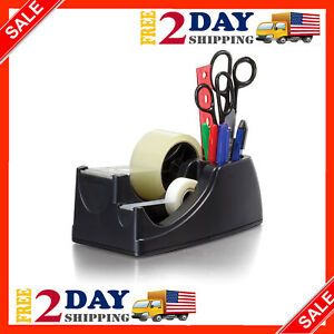 Officemate Heavy Duty Weighted 2-in-1 Tape Dispenser, Recycled,Black 96660