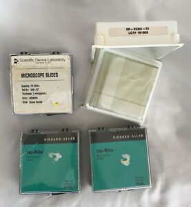 Lot of 2 Richard Allan,Scientific Device Labs Up Rite Microscope Slides 4430 1mm