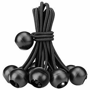 Ball Bungee Cords Tie Down Cord, 10 Pcs 4 Inch Black