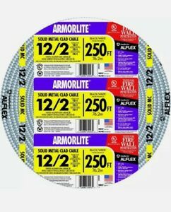 Southwire Armorlite Cable Metal Clad Wire Solid CU MC Aluminum 12/2 x 250&#039; w/Gnd