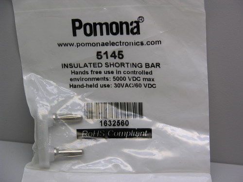 5 Pomona 5146 Insulated Double Banana Plug Shorting Bars 15A