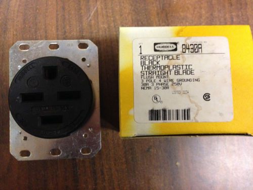 Hubbell 30 amp 250 volt receptacle hbl8430a for sale