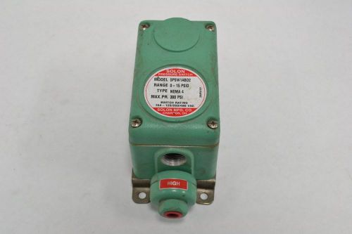 Solon 5psw1abd2 pressure 0-15psid 300psi switch 125/250/480v-ac 15a amp b269857 for sale