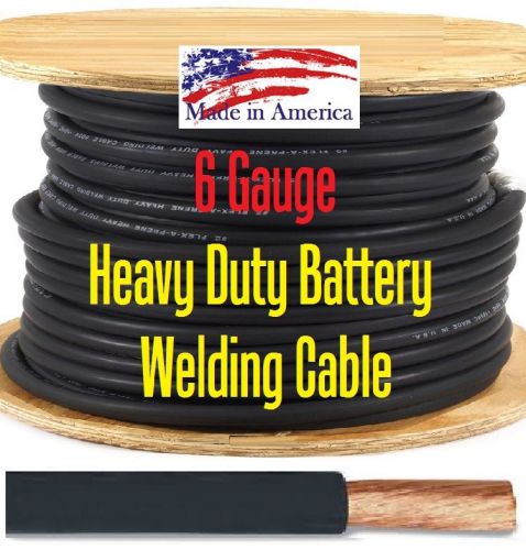 6 gauge black welding cable fine stranded copper 6 ga alternator to battery wire for sale