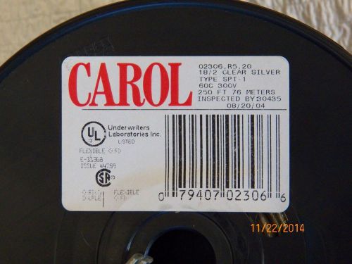 Carol 18/2 clear silver type spt-1 60c 300 volt cord for sale