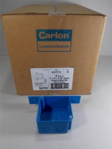 25- Carlon A52171E 2-3/8&#034; Deep, 4&#034; Square, ENT Outlet/Switch Box CASE OF 25