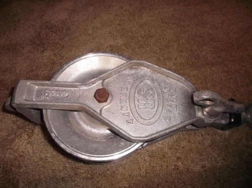 SHERMAN REILLY XS-100B ALUM DROP SIDE STRINGING SNATCH BLOCK PULLEY ROPE WIRE