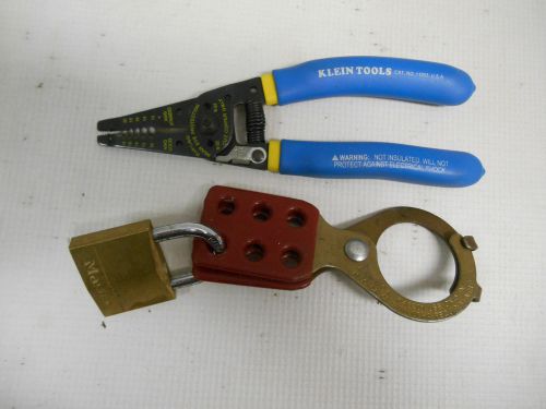 Klein Tools Lot, Wire Strippers 11055 for 10-18 AWG Solid &amp; 45201 Steel Lockout