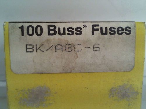 Box of (48) New Cooper Bussman BK/AGC-6   Fuses 6A 32V