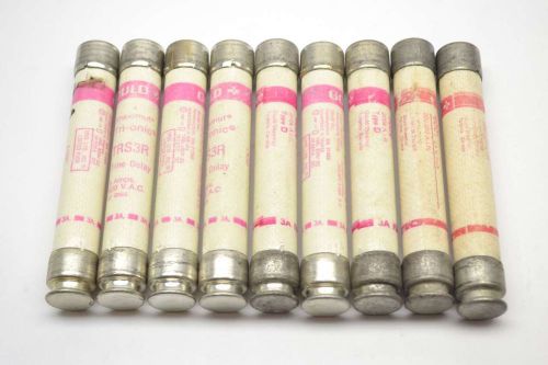 Lot 9 gould assorted tri-onic trs3r trsr-3 fuse 3a amp 600v-ac b397561 for sale