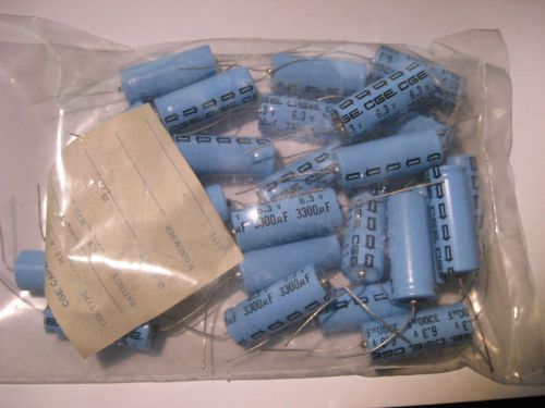 Qty 25 Electrolytic Capacitor 3300uF 6.3V Axial CGE ME-A-6.3V3300 - NOS