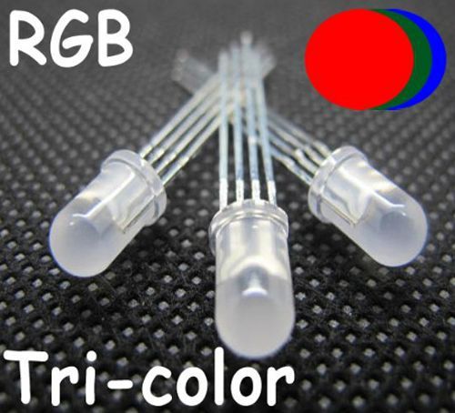 100PCS 5mm 4pin RGB Diffused Common Anode LED Diode Red Green Blue Background