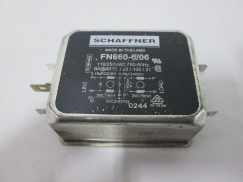 New schaefers fn660-6/06 line filter 110/250v-ac 6a amp d326554 for sale