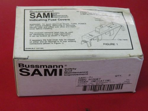 Bussmann SAMI-7I Indicating Fuse Cover Lot of 3 600V Midget Cooper New