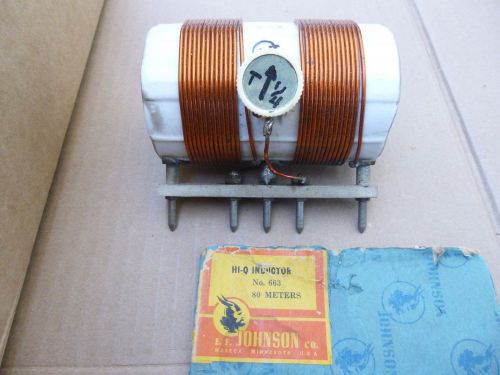 Vintage Johnson No.663 HI-Q Inductor 80 Meters Plug In Coil Ham Radio