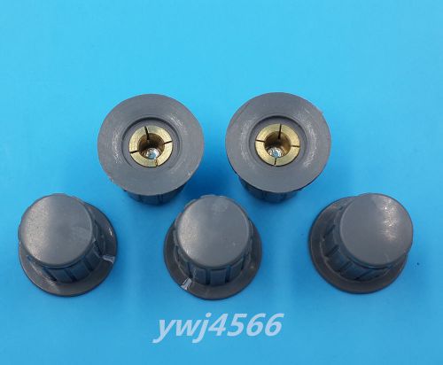 5pcs ribbed grip 4mm split shaft potentiometer control knobs gray for sale