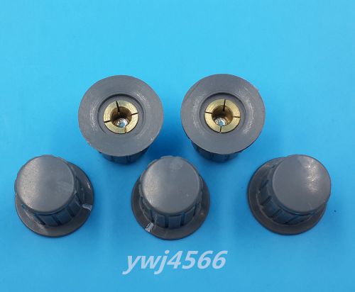 5Pcs Ribbed Grip 4mm Split Shaft Potentiometer Control Knobs Gray