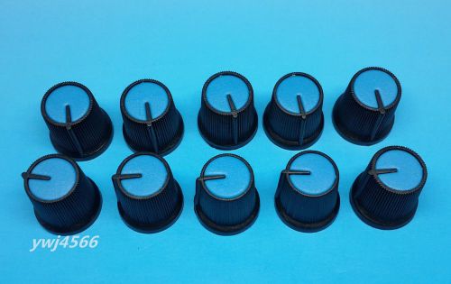 100PCS Blue Face Plastic for Rotary Taper Potentiometer Hole 6mm Black Knob