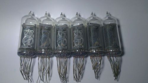 6 pcs IN-14 IN14  FINE GRID NIXIE USED TESTED TUBES DISPLAY  DIGIT CLOCK