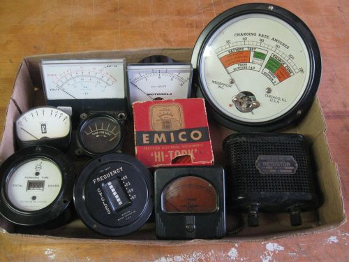 Antique &amp; Vintage Gauges Electric Voltage Amp Meters Steampunk Industrial Art