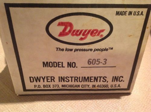 dwyer Magnehelic differential pressure transmitter new in box 605-3 Indicating