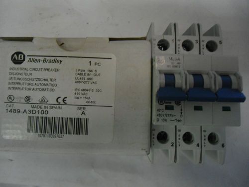 Allen Bradley 1489-a3d100 Series A Industrial Circuit Breaker 3 Pole