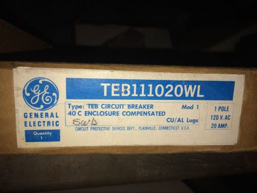 GENERAL ELECTRIC TEB111020WL CIRCUIT BREAKER *NEW IN A BOX*