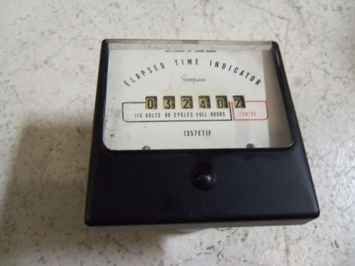 SIMPSON 1357ET1F ELAPSED TIME COUNTER *USED*