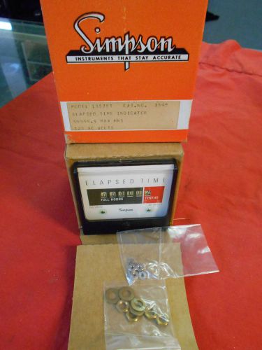 Simpson 1357ET Elapsed time indicator 120 AC volts 99999.9 max hours with box