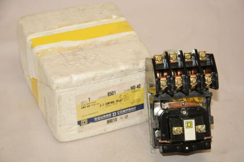 Square d 8501 h0-40 open ac control relay 480-60 coil 80010 nema a600 15a carry for sale