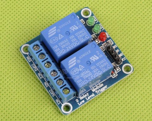 24V 2-Channel Relay Module Low Level Triger Relay shield for Arduino Brand New