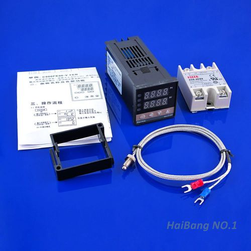 AC100-240V Digital PID Temperature Controller+40A SSR+K Thermocouple Sensor Y3