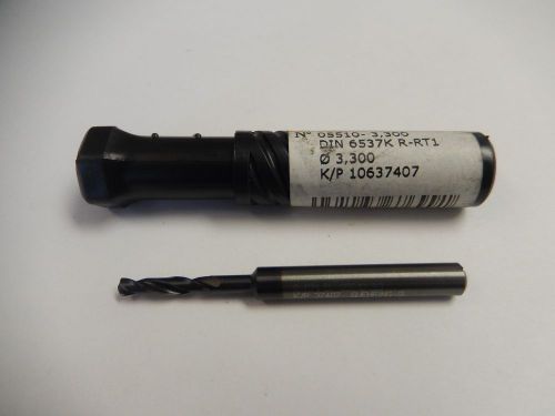 Guehring Carbide Drill 5510 9055100033000 3.3mm Coolant Through Drill New!!