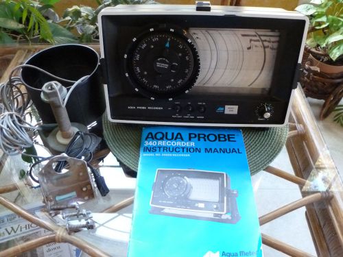 Vintage1975 aqua probe 340 recorder meter flashing &amp; recording depth sounder for sale