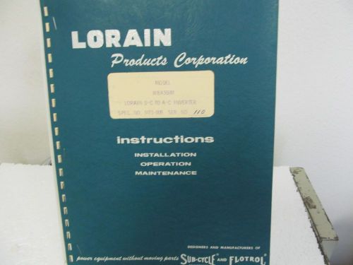 Lorain WBA501M D-C to A-C Inverter Instructions Manual w/schematics