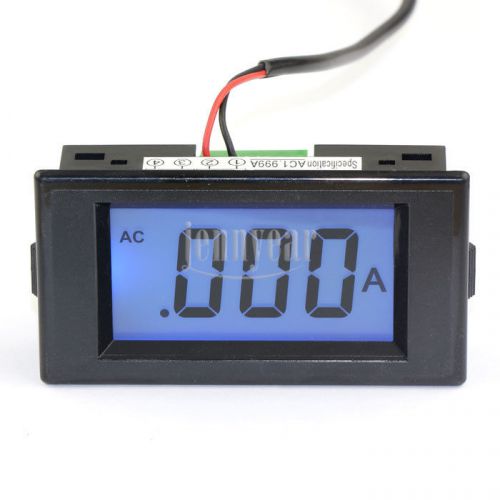 AC 0-1.999A Digital Ammeter AC/DC8-12V Powered Blue LCD Current Meter 1A