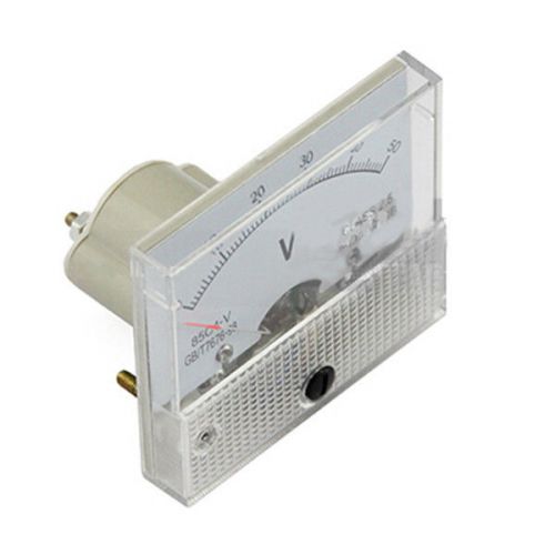 DC 50V 85C1 Analog Panel Volt Meter Voltage Meter Voltmeter White 0-50V Gauge