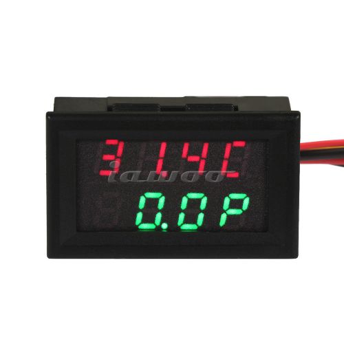 0.28&#034; Digital Power Voltage Current Temp Tester Red+Green LED Dual Display