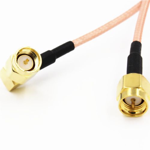 SMA male right angle to SMA male RF straight cable RG316 pigtail 50cm