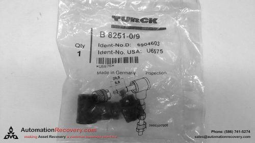 TURCK B 8251-0/9 CONNECTOR 90 DEG, NEW