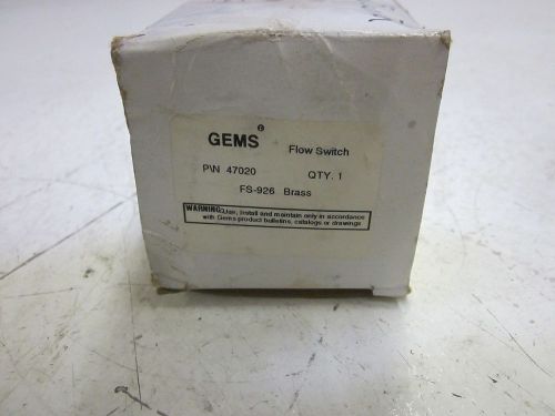 GEMS 47020 FLOW SWITCH FS-926 BRASS *NEW IN A BOX*