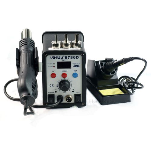Yh-8786d 110v gsl 2in1 smd soldering rework station hot air gun free express esd for sale