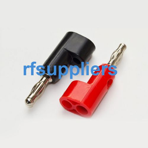 20pcs insulated shroud stackable 4mm banana plugs connectors male jack red black for sale
