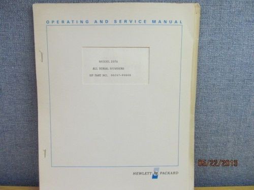 Agilent/HP 207-A Univerter Operating Instruction Manual w/ Schematics